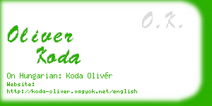 oliver koda business card